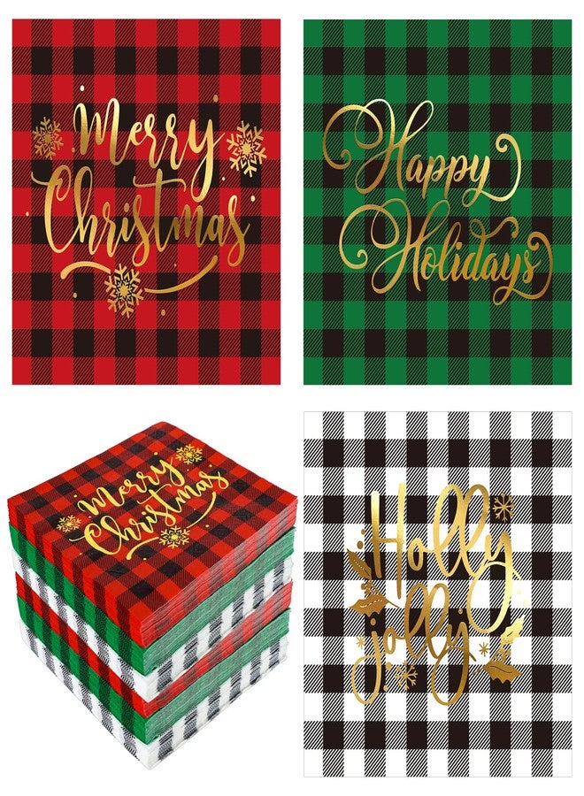 وولاين مجموعة مناديل ورقية من والين، 90 منديل، بنقشة مربعات الجاموس الذهبية، للاستخدام مرة واحدة، مثالية لوجبات الغداء وحفلات العشاء في موسم الأعياد، مقاس 6.5 × 6.5 بوصة. - Image 1